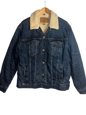 American Eagle Men's Flex Sherpa Lined Denim Trucker Jacket Sz XL